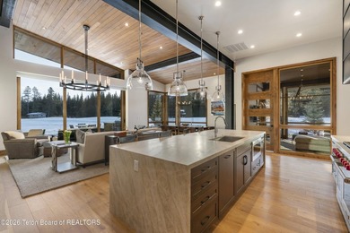 Step into this premier mountain modern home, perfectly sited on on Snake River Sporting Club in Wyoming - for sale on GolfHomes.com, golf home, golf lot