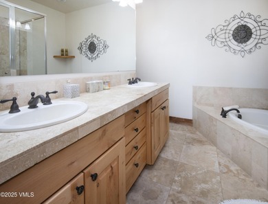 Spacious, warm, and sunny, fully furnished mountain decor home on Eagle Vail Golf Course in Colorado - for sale on GolfHomes.com, golf home, golf lot