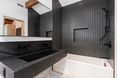 Just off the 18th tee box, Par 5 is a refined mountain retreat on Lahontan Golf Club - Lahontan in California - for sale on GolfHomes.com, golf home, golf lot