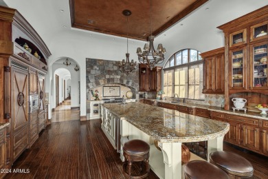 Imagine a Santa Barbara-inspired architectural gem situated on on Superstition Mountain Club - Lost Gold in Arizona - for sale on GolfHomes.com, golf home, golf lot