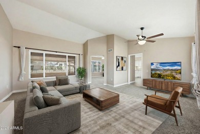 This stunning Wexford model sits on an oversized corner on Trail Ridge Golf Course in Arizona - for sale on GolfHomes.com, golf home, golf lot