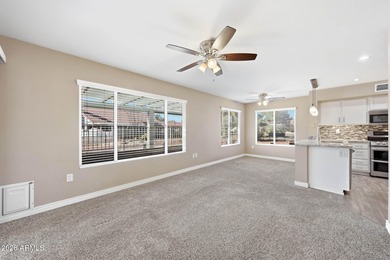 This stunning Wexford model sits on an oversized corner on Trail Ridge Golf Course in Arizona - for sale on GolfHomes.com, golf home, golf lot