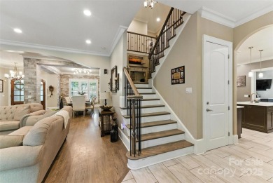 Stunning 5700 SF custom home on private wooded lot overlooking on Skybrook Golf Club in North Carolina - for sale on GolfHomes.com, golf home, golf lot