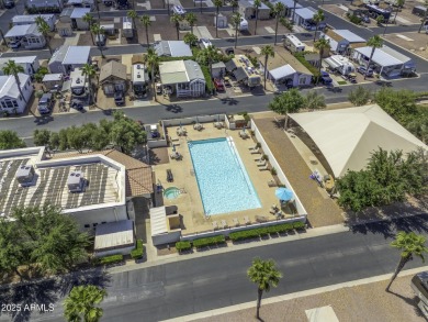 Welcome to your own private retreat in this stunning 1 bedroom on Palm Creek Golf and RV Resort in Arizona - for sale on GolfHomes.com, golf home, golf lot