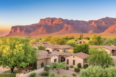 Welcome to this exceptional 4 bedroom, 4 bathroom villa in the on Superstition Mountain Club - Lost Gold in Arizona - for sale on GolfHomes.com, golf home, golf lot