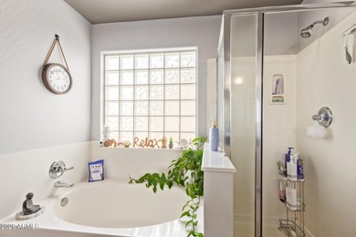 Nestled in the desirable Villages of Queen Creek, this home on Las Colinas Golf Club in Arizona - for sale on GolfHomes.com, golf home, golf lot