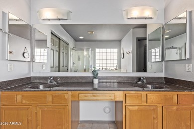 Nestled in the desirable Villages of Queen Creek, this home on Las Colinas Golf Club in Arizona - for sale on GolfHomes.com, golf home, golf lot