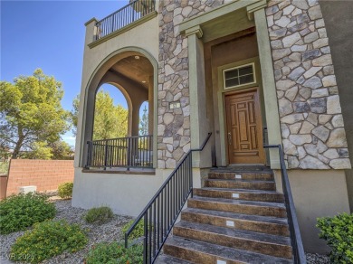 Distinguished 3-story brownstone-style townhome on a premium on Reflection Bay Golf Club in Nevada - for sale on GolfHomes.com, golf home, golf lot