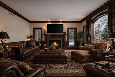 From the moment you arrive, this custom home in the gated Sand on Sand Creek Golf and Country Club  in Indiana - for sale on GolfHomes.com, golf home, golf lot