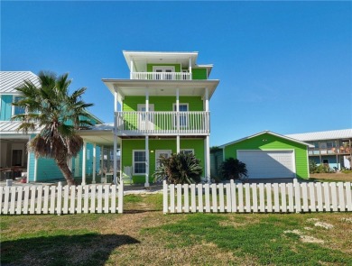 Come and enjoy this fun, colorful beach house in Mustang Royale on Palmilla Beach Golf Club in Texas - for sale on GolfHomes.com, golf home, golf lot