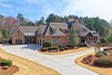 Rustic elegance is realized in this five bedroom, seven and a on The River Club in Georgia - for sale on GolfHomes.com, golf home, golf lot