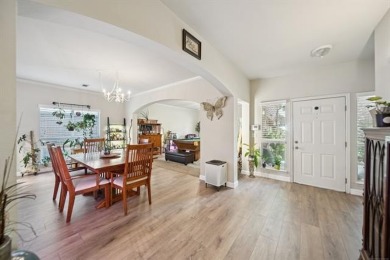 Enjoy the sunset from the back patio overlooking the 18th hole on Battle Creek Golf Course in Oklahoma - for sale on GolfHomes.com, golf home, golf lot