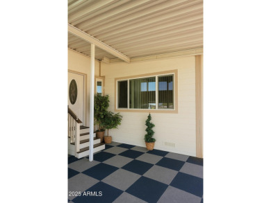 Charming 1 bed, 1 bath park model in the desirable 55+ community on Juniper Ridge R.V. Golf Resort in Arizona - for sale on GolfHomes.com, golf home, golf lot