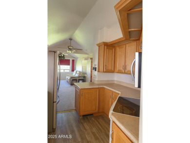 Charming 1 bed, 1 bath park model in the desirable 55+ community on Juniper Ridge R.V. Golf Resort in Arizona - for sale on GolfHomes.com, golf home, golf lot