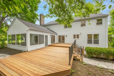 Experience the perfect blend of classic architecture and modern on Lake Barrington Shores Golf Course in Illinois - for sale on GolfHomes.com, golf home, golf lot