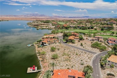 Oversized dock with HydroHoist boat lift and a 21' twin-screw on South Shore At Lake Las Vegas in Nevada - for sale on GolfHomes.com, golf home, golf lot