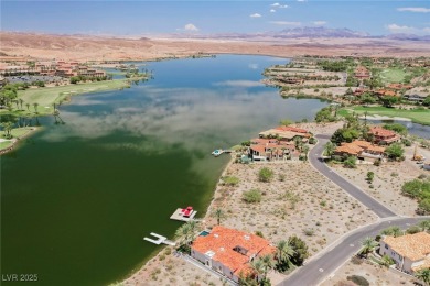 Oversized dock with HydroHoist boat lift and a 21' twin-screw on South Shore At Lake Las Vegas in Nevada - for sale on GolfHomes.com, golf home, golf lot