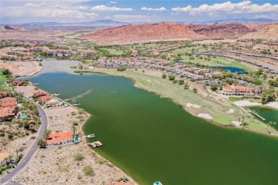 Oversized dock with HydroHoist boat lift and a 21' twin-screw on South Shore At Lake Las Vegas in Nevada - for sale on GolfHomes.com, golf home, golf lot