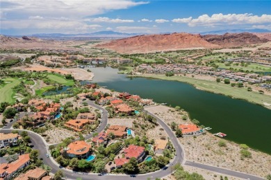 Oversized dock with HydroHoist boat lift and a 21' twin-screw on South Shore At Lake Las Vegas in Nevada - for sale on GolfHomes.com, golf home, golf lot