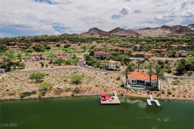 Oversized dock with HydroHoist boat lift and a 21' twin-screw on South Shore At Lake Las Vegas in Nevada - for sale on GolfHomes.com, golf home, golf lot