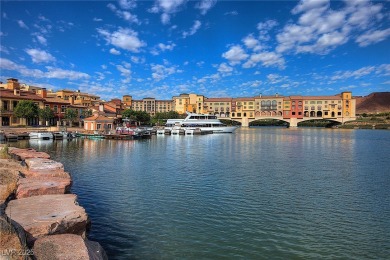 Oversized dock with HydroHoist boat lift and a 21' twin-screw on South Shore At Lake Las Vegas in Nevada - for sale on GolfHomes.com, golf home, golf lot
