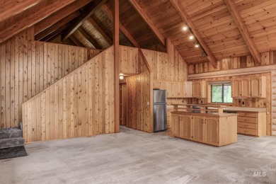 Custom, two-level True log cabin in the desirable Golf Course on Meadowcreek Golf Resort in Idaho - for sale on GolfHomes.com, golf home, golf lot