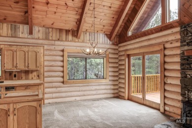 Custom, two-level True log cabin in the desirable Golf Course on Meadowcreek Golf Resort in Idaho - for sale on GolfHomes.com, golf home, golf lot