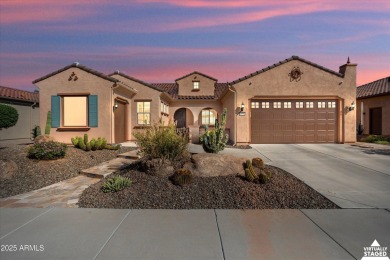 Golf Course Endeavor with Cart Garage! Travertine steps lead to on Copper Canyon Golf Club in Arizona - for sale on GolfHomes.com, golf home, golf lot