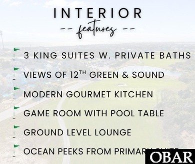 GOLF COURSE FRONTAGE + SOUND VIEWS + OCEAN PEEKS + PRIVATE POOL on  in North Carolina - for sale on GolfHomes.com, golf home, golf lot