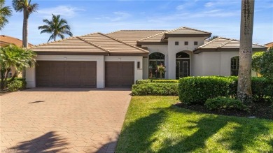 Nestled along the water, this breathtaking estate home on Miromar Lakes Golf Club in Florida - for sale on GolfHomes.com, golf home, golf lot