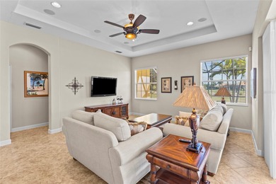 Perfectly positioned along the golf course, this elegant pool on Venetian Golf and River Club in Florida - for sale on GolfHomes.com, golf home, golf lot