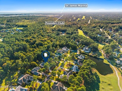 Nestled on a quiet tree-lined street, this custom-built home on Members Club At St. James Plantation in North Carolina - for sale on GolfHomes.com, golf home, golf lot