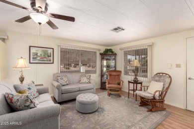 Welcome to this beautifully laid-out 2 bedroom, 2 bathroom home on Sun Lakes Country Club in Arizona - for sale on GolfHomes.com, golf home, golf lot
