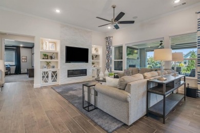 This popular Aubrey floor plan  is located on a quiet street on Wildhorse Golf Club of Robson Ranch in Texas - for sale on GolfHomes.com, golf home, golf lot