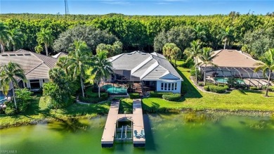 Experience the pinnacle of waterfront living at 18361 Verona on Miromar Lakes Golf Club in Florida - for sale on GolfHomes.com, golf home, golf lot