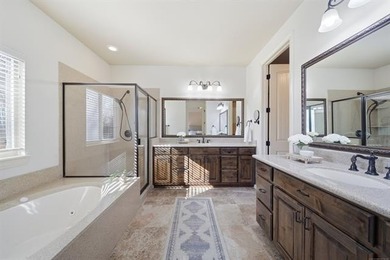 Stunning home backing to a private wooded preserve with on White Hawk Golf Club in Oklahoma - for sale on GolfHomes.com, golf home, golf lot