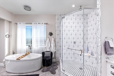 Elevated to capture breathtaking panoramic views of city lights on Bear Creek Golf and Country Club in California - for sale on GolfHomes.com, golf home, golf lot