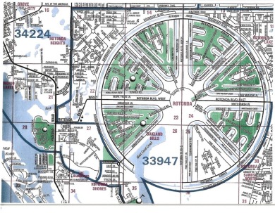 A cleared residential building lot backing up to the 1st Tee Box on Rotonda Golf and Country Club - Long Marsh  in Florida - for sale on GolfHomes.com, golf home, golf lot