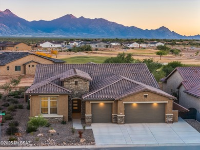 This exceptional 2024 residence presents 3 bedrooms, 2.5 baths on Quail Creek Country Club  in Arizona - for sale on GolfHomes.com, golf home, golf lot