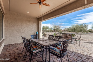 INCREDIBLE VIEWS FROM THIS PREMIUM LOCATION! A paver courtyard on Poston Butte Golf Club in Arizona - for sale on GolfHomes.com, golf home, golf lot