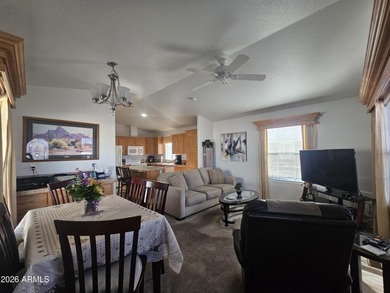 This 1BD 1.5BA home boasts an open floor plan, stunning sunset on Viewpoint Golf Resort in Arizona - for sale on GolfHomes.com, golf home, golf lot