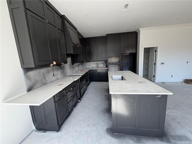 Kitchen has 2cm quartz & marble backsplash, along with stainless on Bella Vista - Metfield Golf Complex and Country Club in Arkansas - for sale on GolfHomes.com, golf home, golf lot