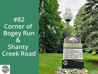 This is an easy to find property on the corner of Bogey Run and on Shanty Creek Golf Course in Michigan - for sale on GolfHomes.com, golf home, golf lot