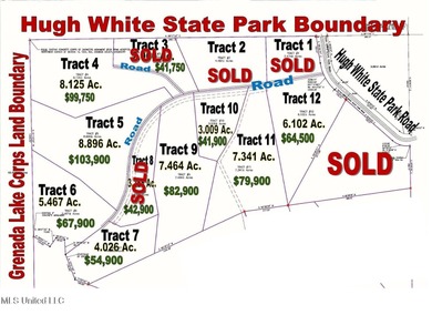 Grenada Lake Area 4.026 Ac. Located 1 mile from The Dogwoods on The Dogwoods Golf Course At Hugh White State Park in Mississippi - for sale on GolfHomes.com, golf home, golf lot