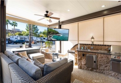 Site 246 has the perfect Sun Rise, water and Golf Views.  Patio on Rancho California RV Resort in California - for sale on GolfHomes.com, golf home, golf lot
