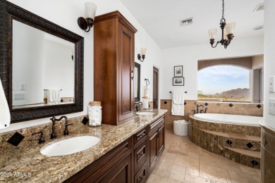 Like two homes in one! Sensational city light and mountain views on Desert Mountain Club - Apache Golf Course in Arizona - for sale on GolfHomes.com, golf home, golf lot