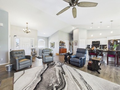 Welcome to this stunning ranch-style home overlooking the golf on Desert Hawk At Pueblo West in Colorado - for sale on GolfHomes.com, golf home, golf lot