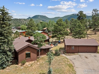 Step inside this charming rustic cabin that offers a peaceful on Estes Park Golf Course in Colorado - for sale on GolfHomes.com, golf home, golf lot