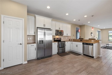 Experience the Florida lifestyle in this charming three-bedroom on Pelican Preserve Golf Club in Florida - for sale on GolfHomes.com, golf home, golf lot
