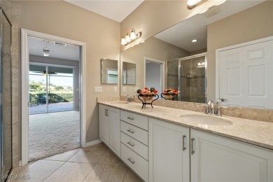 Experience the Florida lifestyle in this charming three-bedroom on Pelican Preserve Golf Club in Florida - for sale on GolfHomes.com, golf home, golf lot
